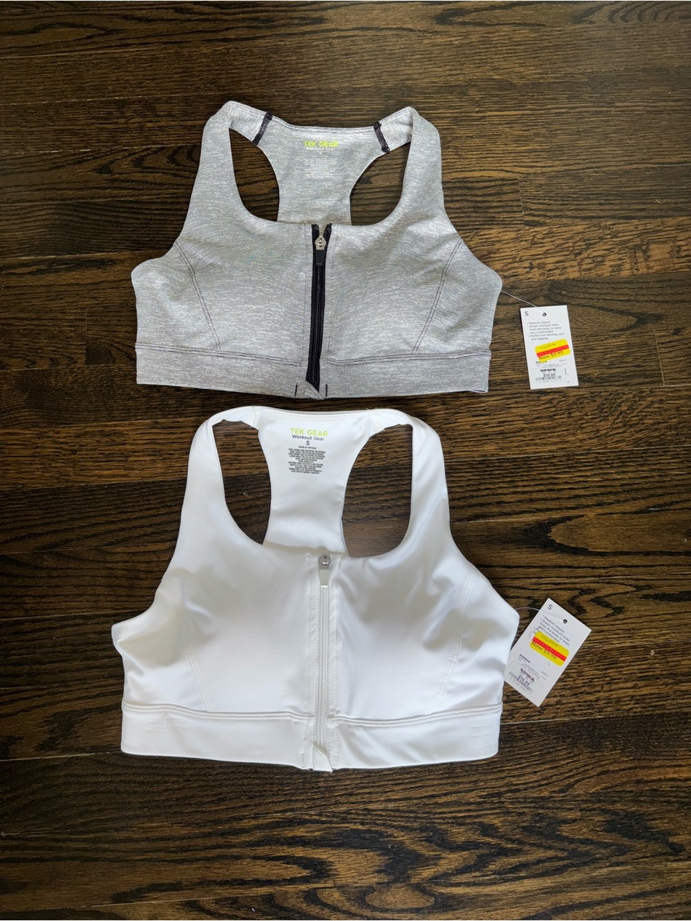 Tek Gear White Workout Sports Bra with Removable Cups